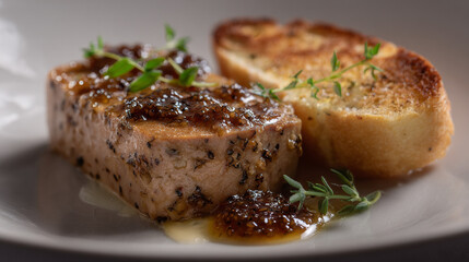 French foie gras terrine with fig jam.