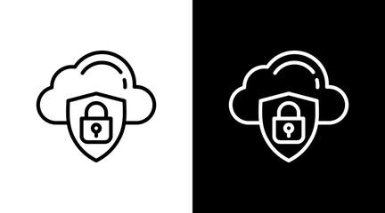 Cloud Security  White Icon Set Design