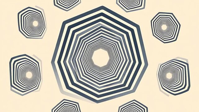 Abstract Hypnotic Octagon Tunnel Animation Loop Background.