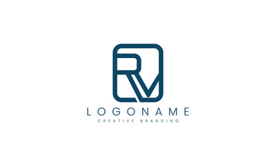 Minimalist RV Logo for Branding and Identity.