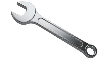 Silver wrench is shown in a white background. editable vector transparent eps