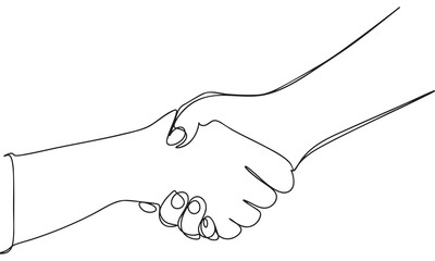 Continuous Line Drawing of a Handshake