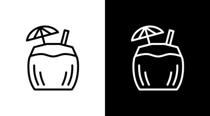 Coconut  White Icon Set Design