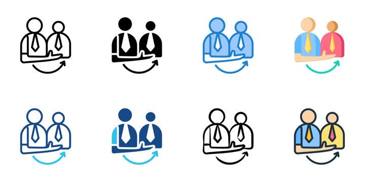 Employee referrals icon set multiple style collection 
