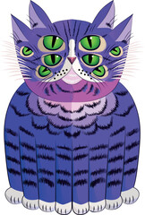 Monster cat. Multi-eyed monster. Horrible pet.