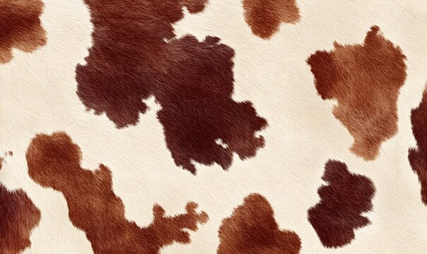 cow print pattern, irregular brown spots on cream background