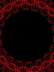 red floral frame