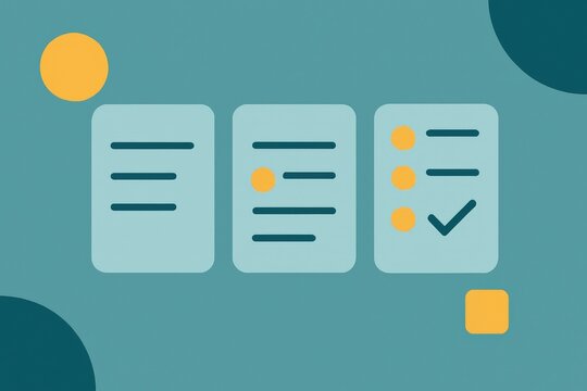 Simplified task management and productivity design with streamlined lists, organized elements, visual clarity, and effective efficiency strategies for optimal workflow dynamics