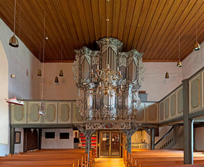 Orgel der St. Nicolai-Kirche, Gr&ouml;mitz, Schleswig-Holstein, Deutschland