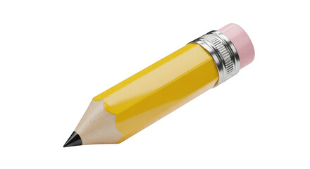 Yellow pencil with a black tip. isolated illustration on  transparent background PNG
