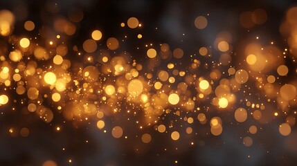 Warm golden amber bokeh lights glowing festive abstract blurred background for holiday celebrations luxury wedding decor and elegant glittery light design