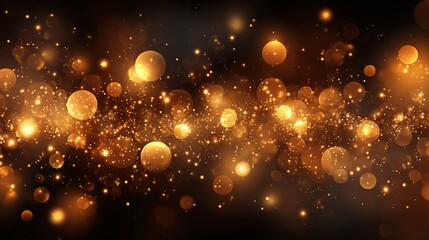 Warm golden amber bokeh lights glowing festive abstract blurred background for holiday celebrations luxury wedding decor and elegant glittery light design
