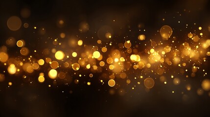 Warm golden amber bokeh lights glowing festive abstract blurred background for holiday celebrations luxury wedding decor and elegant glittery light design