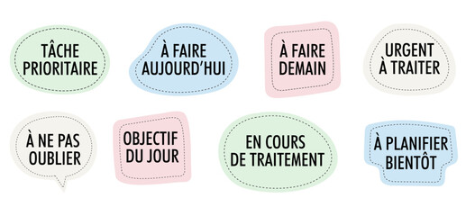 Stickers organisation et to-do list – Tâches prioritaires, objectifs et rappels