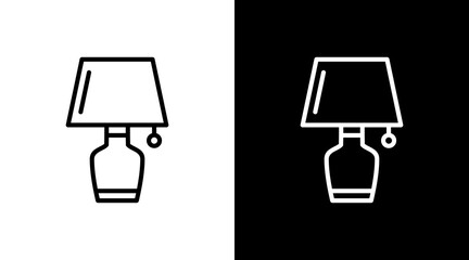 Table Lamp  White Icon Set Design
