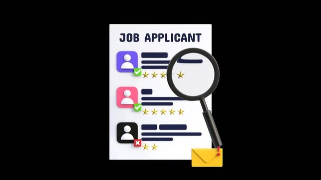 3D Job Applicant Selection | Alpha Channel