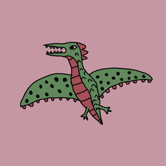 kids drawing dinosaur pterodactyl illustration © cattle house