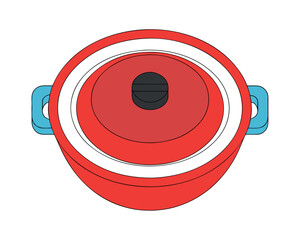 Kitchen cookware pot illustration in simple vector design