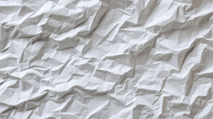 Obraz premium White crumpled, creased, and wrinkled glued paper poster texture.