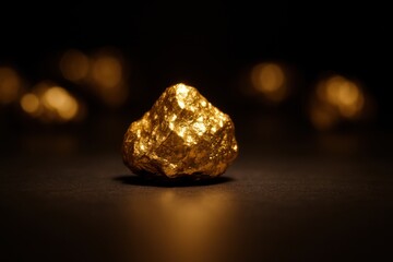 Golden nuggets symbolize wealth and investment, representing safe asset for those seeking financial security and prosperity