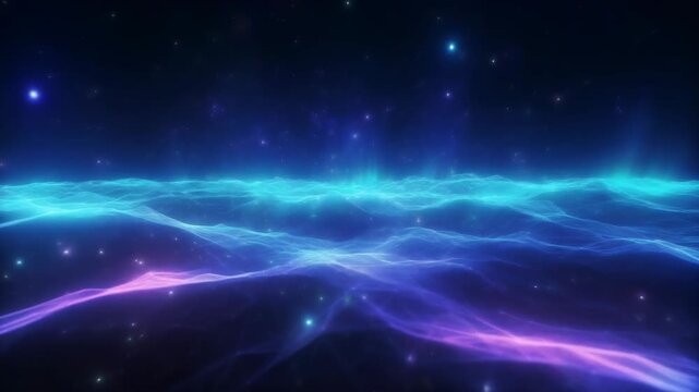 Ethereal Cosmic Ocean with Glowing Nebula and Stars space cosmos