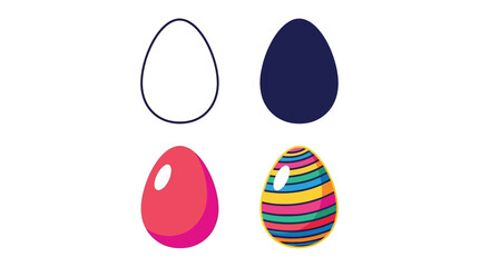 Colorful easter eggs in various designs and shades a festive illustration
