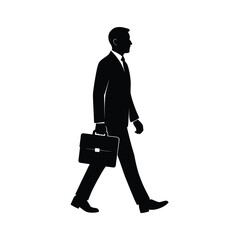 Businessman Walking with Briefcase – Professional Corporate Silhouette