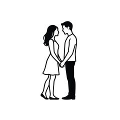 Couple Holding Hands – Romantic Love Silhouette Vector