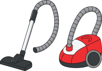 Vacuum cleaner on white background on the floor