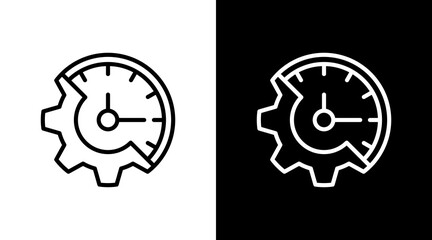 Time Management  White Icon Set Design
