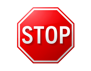  Minimal Flat Red Stop Sign Icon with Bold Typography PNG