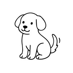 Cute dog hand drawing minimalist illustration