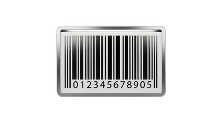 Barcode with numbers and black and white stripes. isolated illustration on  transparent background PNG