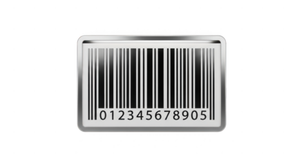 Barcode with numbers and black and white stripes. isolated illustration on  transparent background PNG