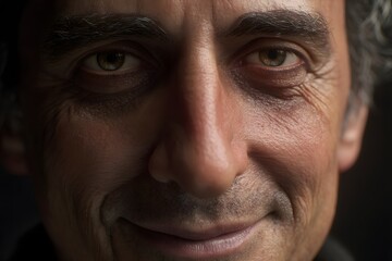 Fototapeta premium Close up view of a mature man's face with a slight smile