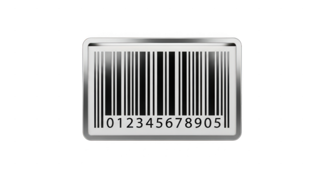 Barcode with numbers and black and white stripes. isolated illustration on  transparent background PNG