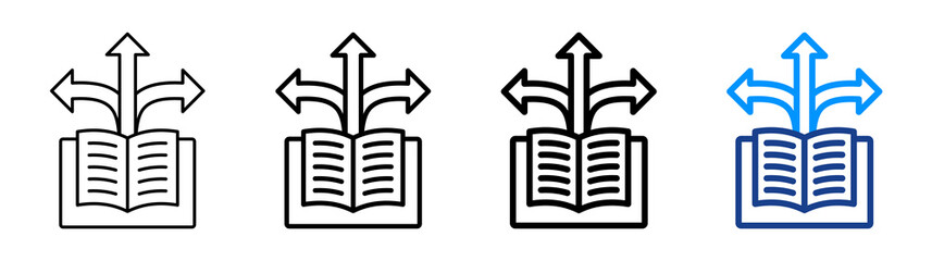 Learning Pathways Icon Different Style Outline Collection Set