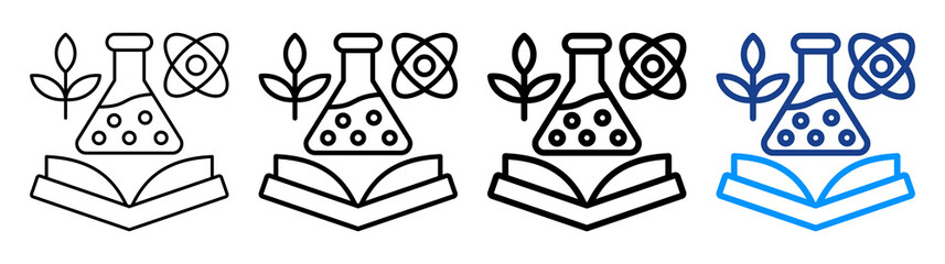 Science Icon Different Style Outline Collection Set