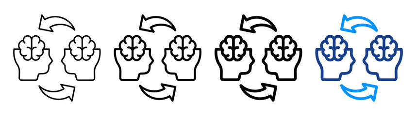 Thought Exchange Icon Different Style Outline Collection Set