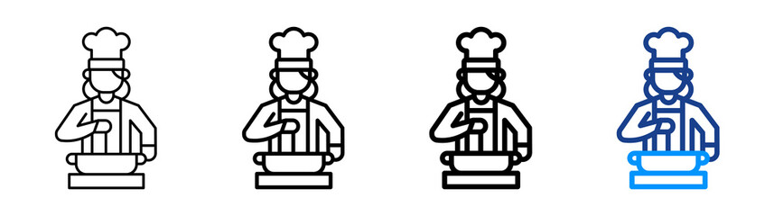 Cooking Icon Different Style Outline Collection Set