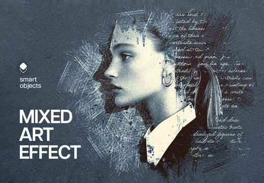 Mixed Art Photo Effect Mockup