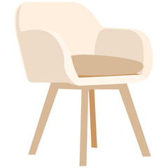 Minimalist Beige Chair Illustration