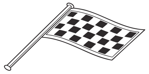 Obraz premium A simple black and white checkered racing flag waving in the breeze