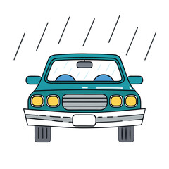 retro car vector illustration on blue background