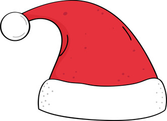 Santa Claus hat vector illustration, a red Christmas holiday celebration symbol
