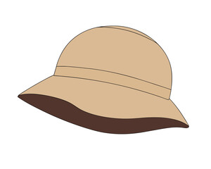 Black fedora hat, a fashion accessory and headwear clothing, isolated on a white background vector illustration