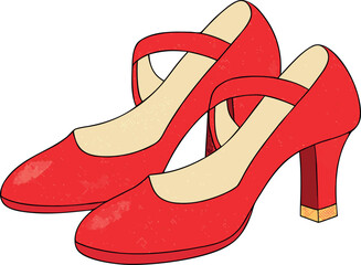 red high heel shoes isolated on white background
