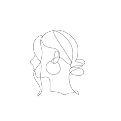 line drawing of a young woman with a hairstyle