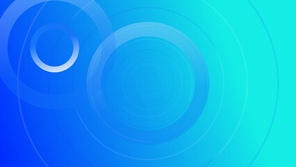 Abstract creative geometric circle shape on gradient blue and turquoise background illustration.