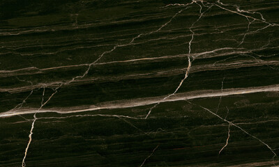 Dark green marble texture with strong linear stripes, contrasting white veining, and deep rich tones, perfect for dramatic luxury interiors, modern backgrounds, architectural surfaces, and design proj